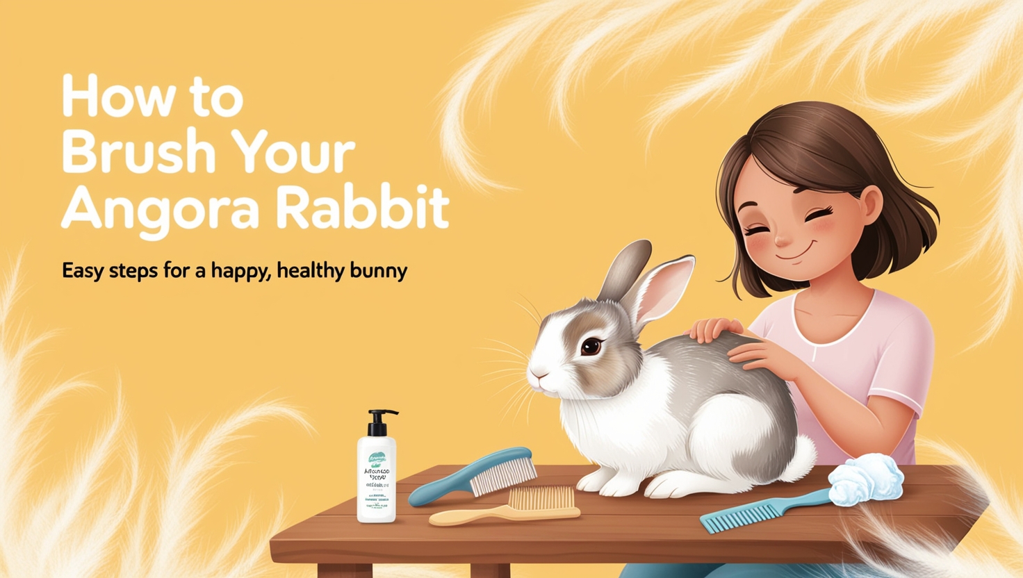 Angora Rabbit Brushing